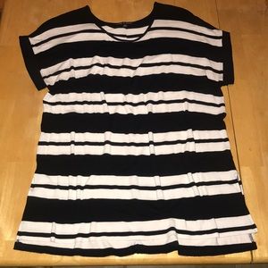 Cable and Gauge Top Black & White Stripe Size XL